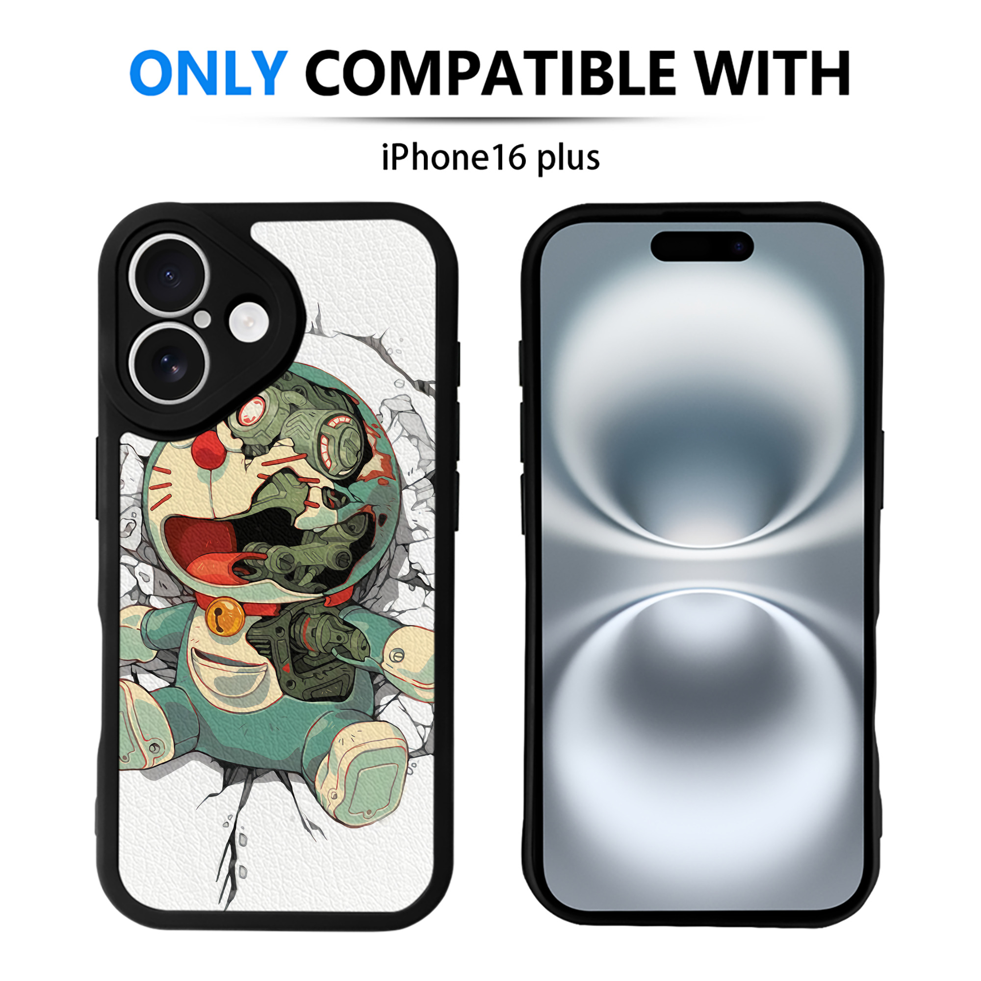 （画像用） ドラえもん Doraemon 【iPhone 16シリーズ対応】シリコンスマホケース（レザー調） 材質：シリコン